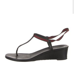 Gucci Web Accent T-Strap Sandals